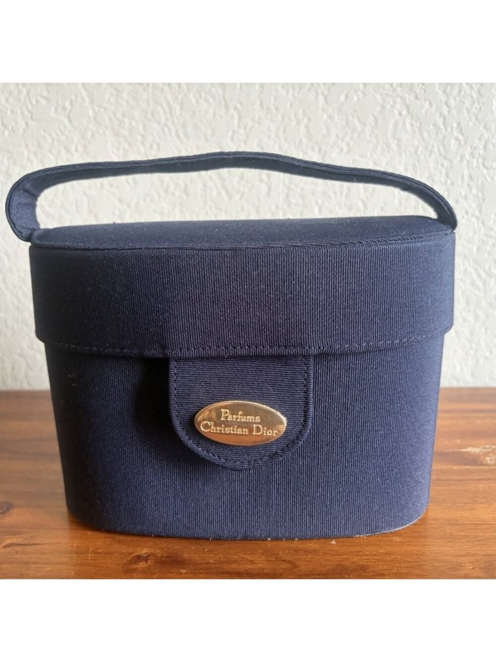 Vintage Christian Dior Parfums Navy Vanity Box Pochette Width Preowned